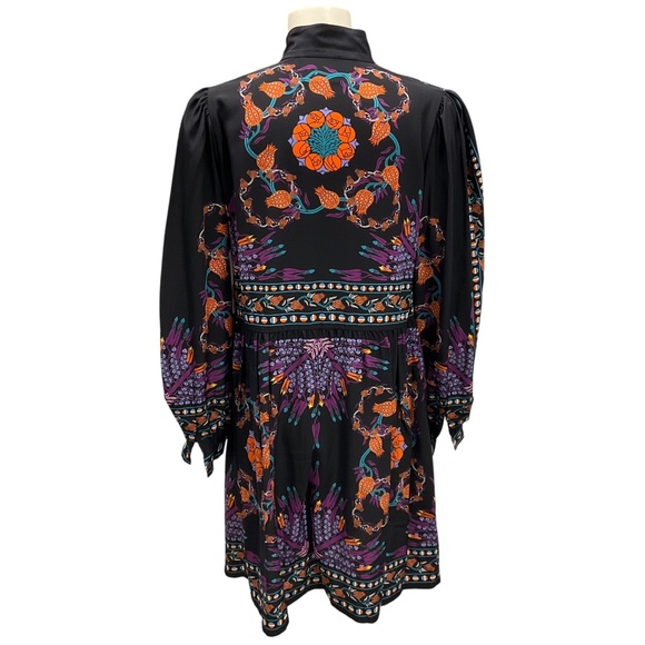 LA DOUBLEJ BLACK / PURPLE MULTI PRINTED SILK SHORTY DRESS - Picture 3 of 6